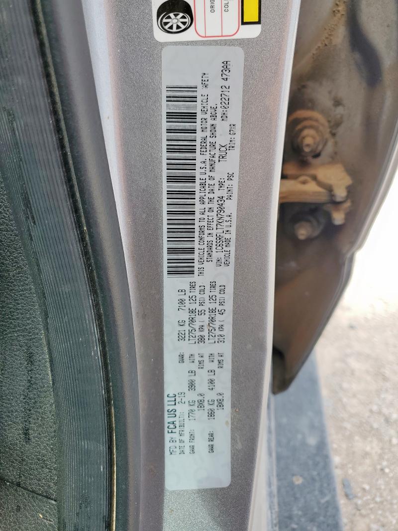2019 RAM 1500 REBEL 1C6SRFLT7KN790434