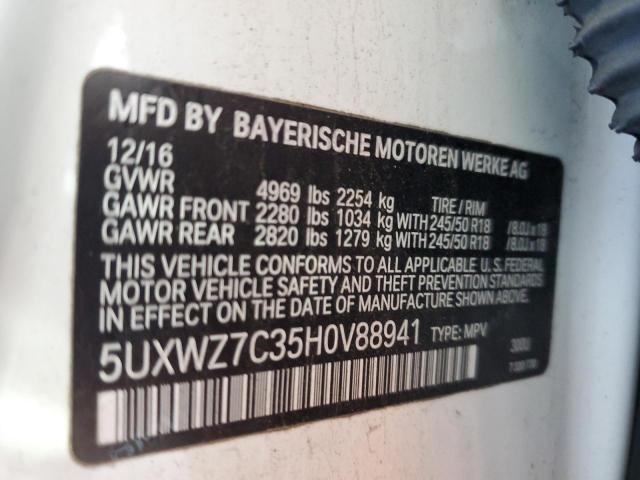 2017 BMW X3 SDRIVE2 5UXWZ7C35H0V88941