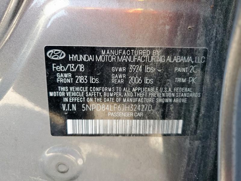 5NPD84LF6JH324270 2018 HYUNDAI ELANTRA