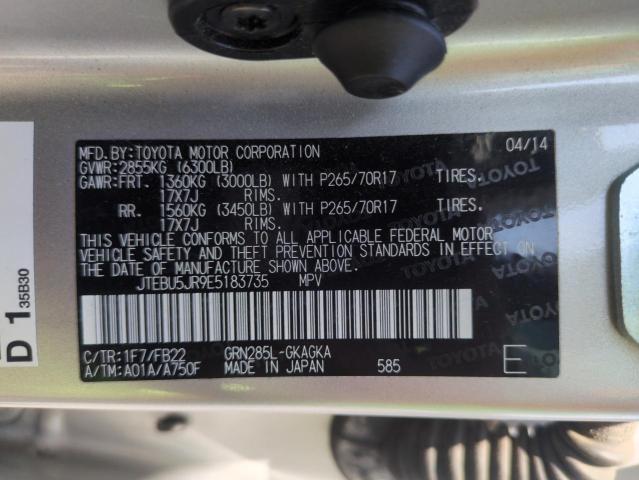 2014 TOYOTA 4RUNNER SR - JTEBU5JR9E5183735