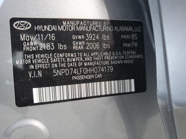 2017 HYUNDAI ELANTRA SE - 5NPD74LF0HH074179