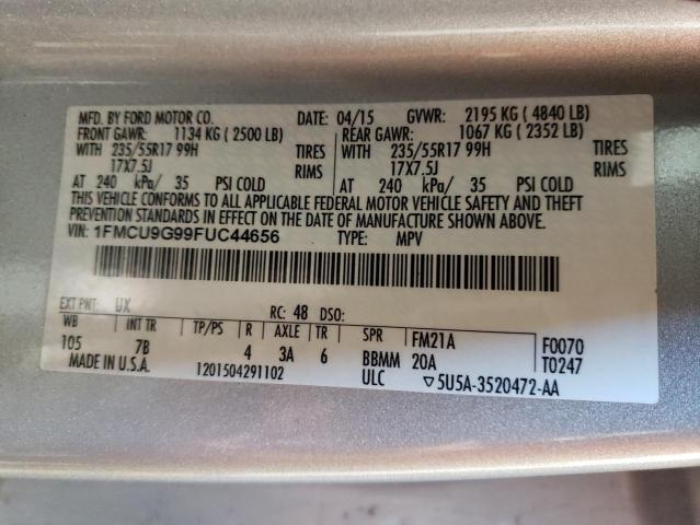 2015 FORD ESCAPE SE - 1FMCU9G99FUC44656