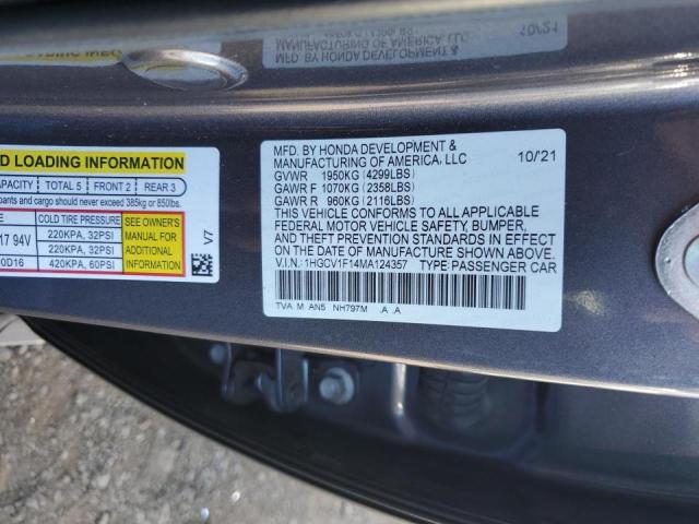 2021 HONDA ACCORD LX - 1HGCV1F14MA124357