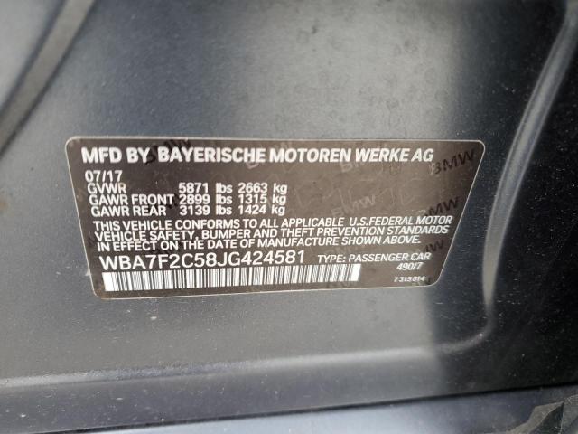 2018 BMW 750 XI WBA7F2C58JG424581