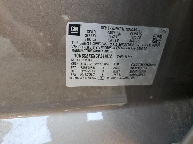2016 CHEVROLET TAHOE C150 1GNSCBKCXGR241872