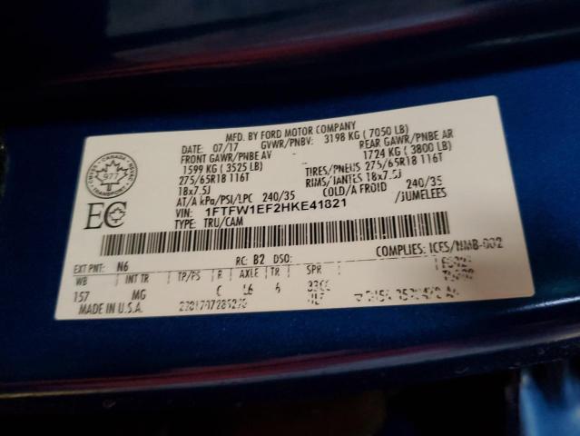 2017 FORD F150 SUPERCREW 1FTFW1EF2HKE41821