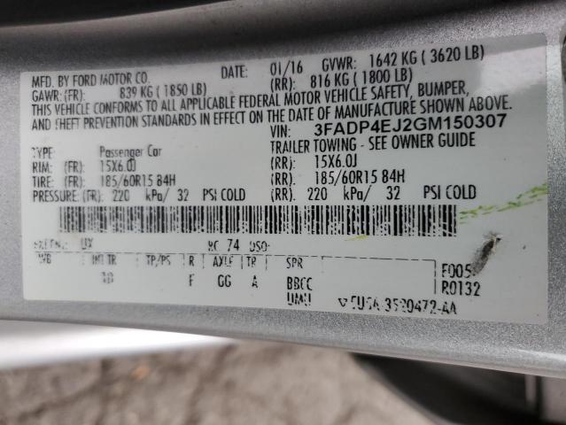 2016 FORD FIESTA SE 3FADP4EJ2GM150307