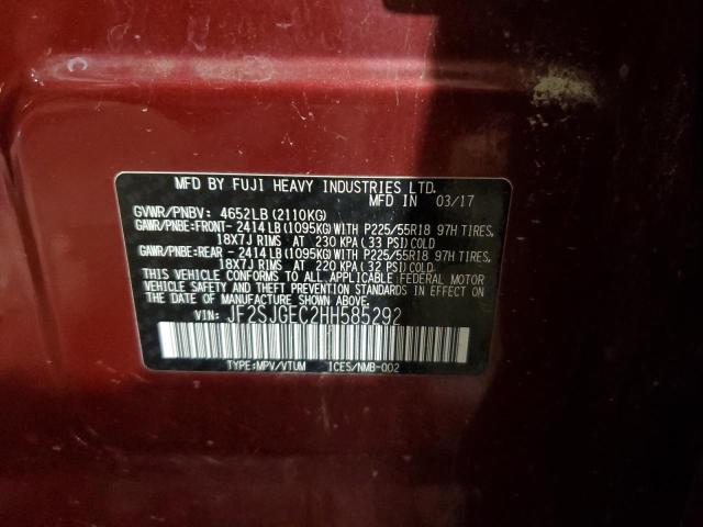 2017 SUBARU FORESTER 2 - JF2SJGEC2HH585292
