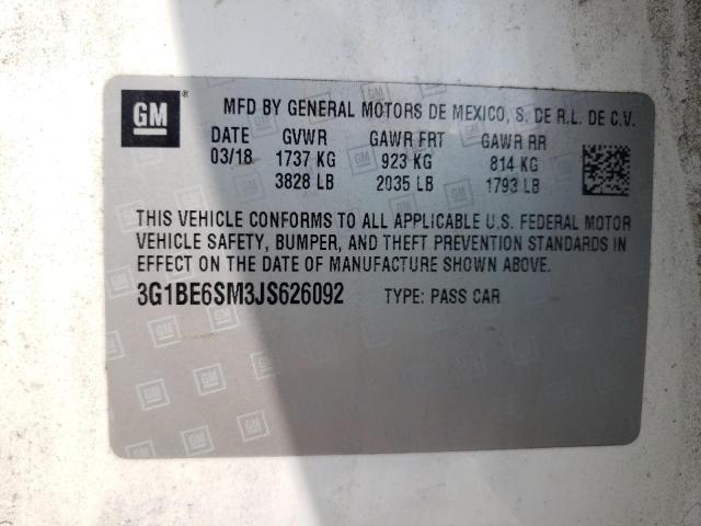 2018 CHEVROLET CRUZE LT - 3G1BE6SM3JS626092