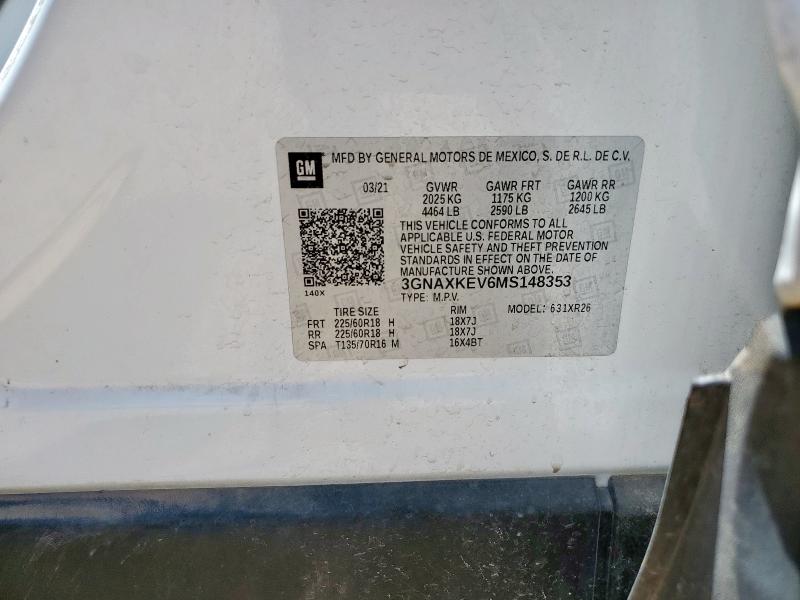 2021 CHEVROLET EQUINOX LT - 3GNAXKEV6MS148353