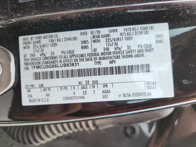 2020 FORD ESCAPE SE - 1FMCU0G66LUB83831