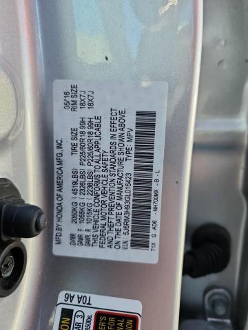 2016 HONDA CR-V TOURI 5J6RM3H93GL016423