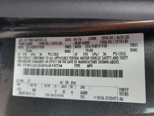 2017 FORD ESCAPE TIT 1FMCU0JD2HUA19734