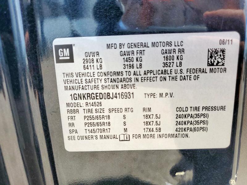 2011 CHEVROLET TRAVERSE L - 1GNKRGED0BJ416931