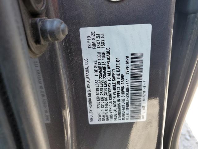 2020 HONDA ODYSSEY EL 5FNRL6H72LB039777