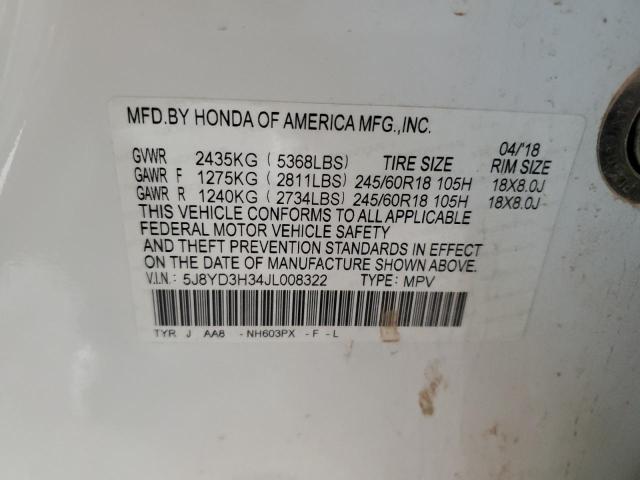 2018 ACURA MDX - 5J8YD3H34JL008322