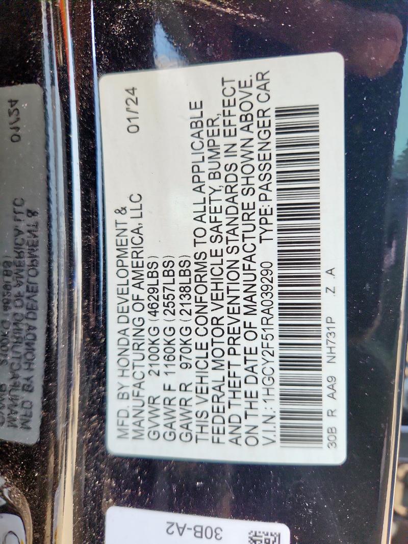 2024 HONDA ACCORD HYB 1HGCY2F51RA039290