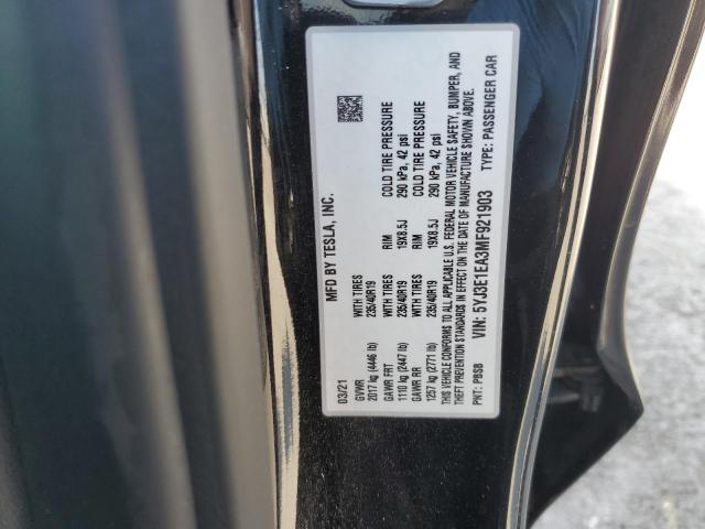 2021 TESLA MODEL 3 5YJ3E1EA3MF921903