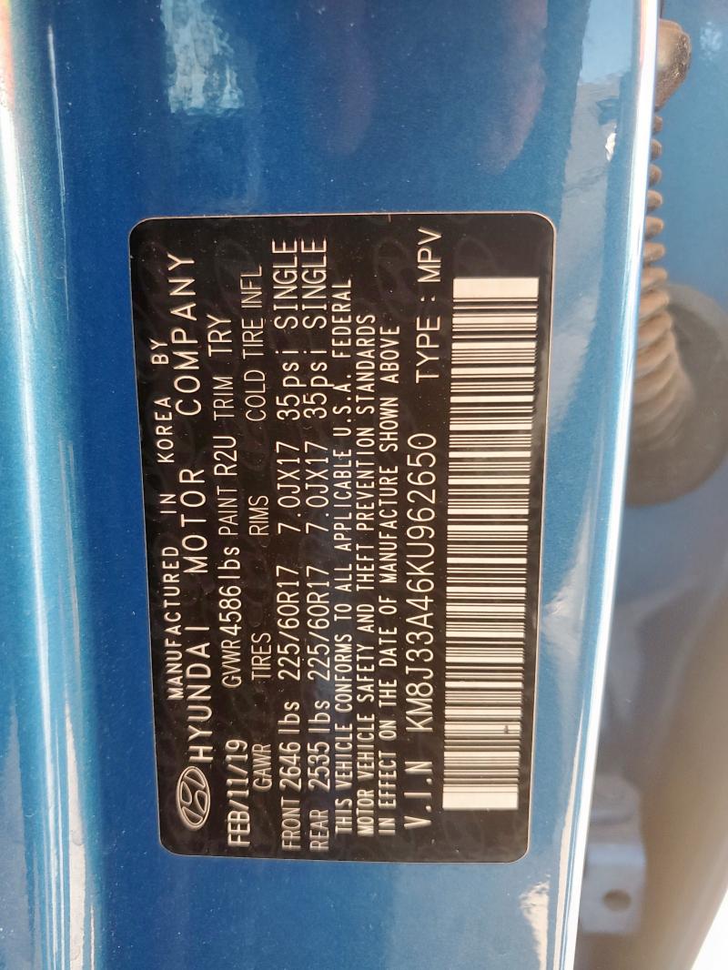 2019 HYUNDAI TUCSON LIM - KM8J33A46KU962650