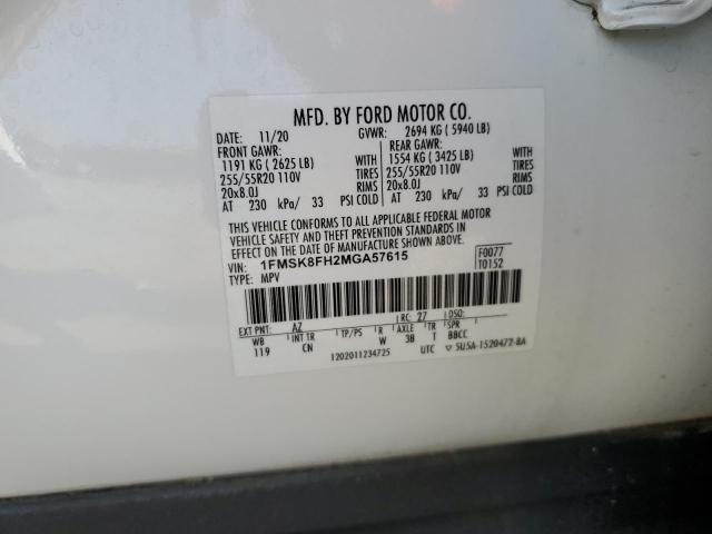 2021 FORD EXPLORER L - 1FMSK8FH2MGA57615