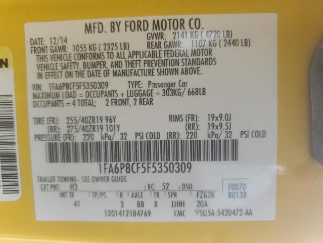 2015 FORD MUSTANG GT 1FA6P8CF5F5350309