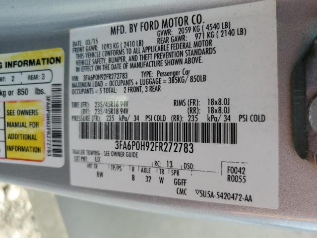 2015 FORD FUSION SE - 3FA6P0H92FR272783