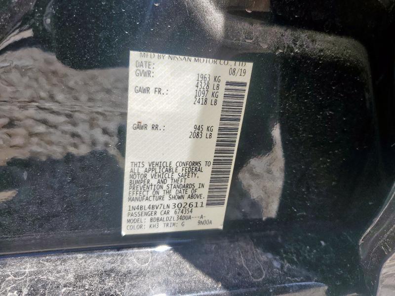2020 NISSAN ALTIMA S 1N4BL4BV7LN302611