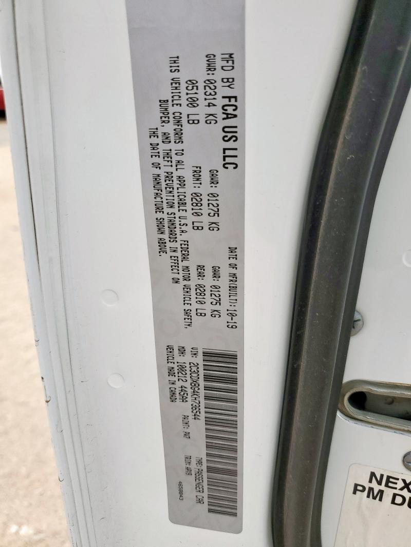 2019 DODGE CHARGER SX - 2C3CDXBG4KH736544