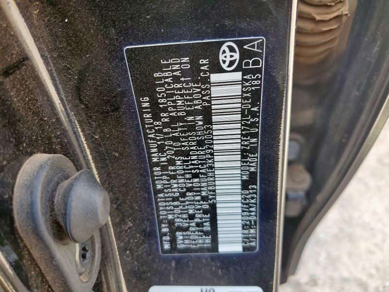 2019 TOYOTA COROLLA L - 5YFBURHE3KP920053