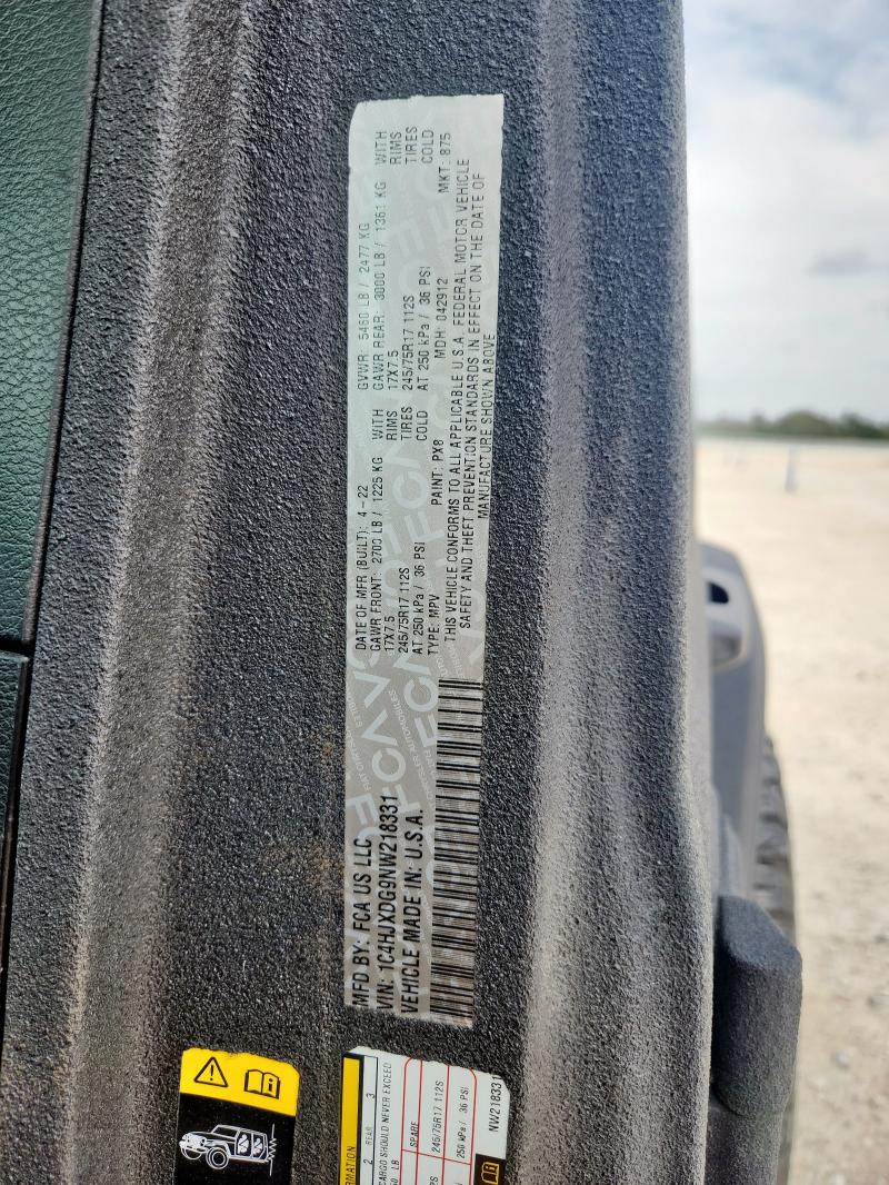 2022 JEEP WRANGLER U 1C4HJXDG9NW218331
