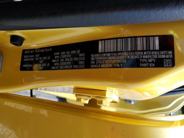 2016 FIAT 500X TREKK ZFBCFYET7GP396588