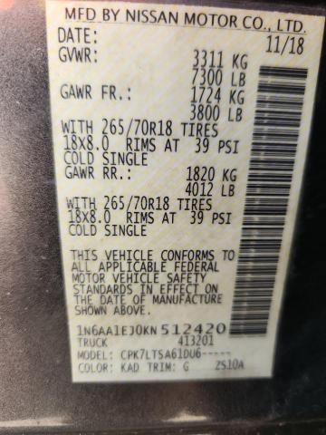 2019 NISSAN TITAN S 1N6AA1EJ0KN512420