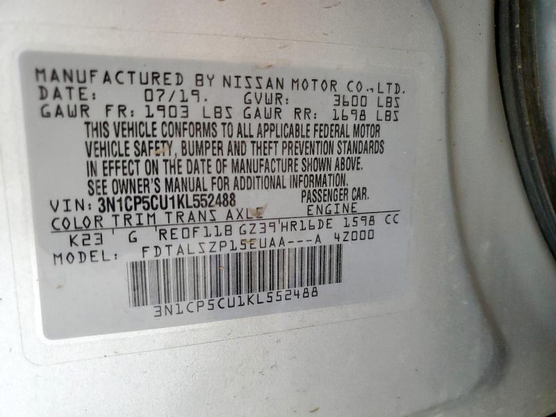 2019 NISSAN KICKS S - 3N1CP5CU1KL552488