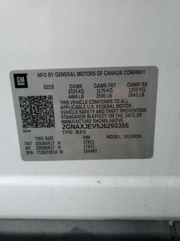 2018 CHEVROLET EQUINOX LT 2GNAXJEV5J6293355