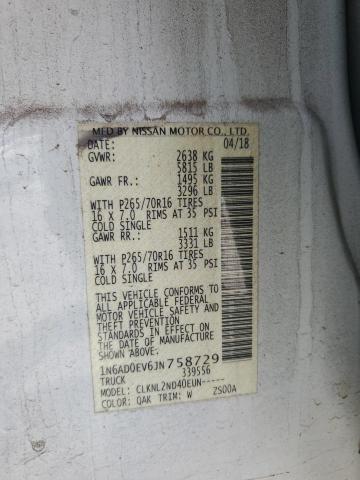 2018 NISSAN FRONTIER S - 1N6AD0EV6JN758729