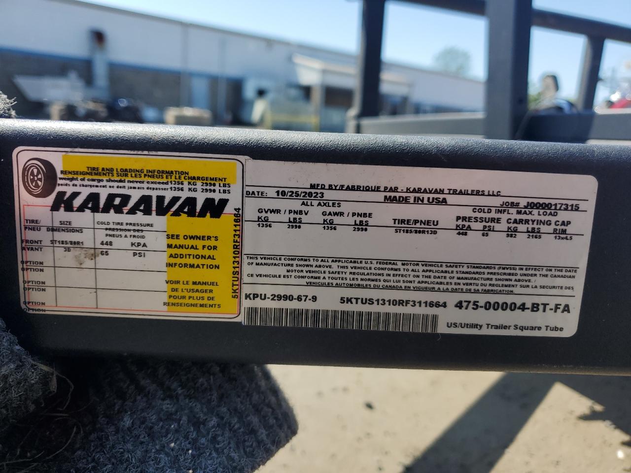 Lot #3304514466 2024 KARAVAN UTIL TRAIL