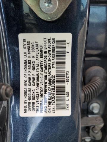 2020 HONDA INSIGHT TO 19XZE4F93LE000222