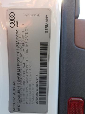 2018 AUDI A4 PREMIUM - WAUKMAF49JA050014