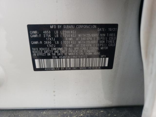 2022 SUBARU OUTBACK PR - 4S4BTACCXN3158522