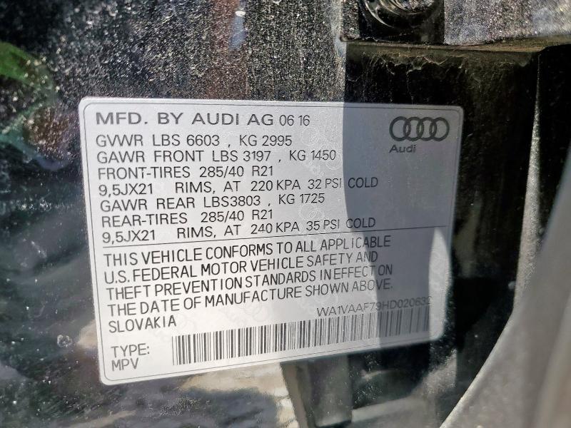 2017 AUDI Q7 PRESTIG WA1VAAF79HD020632