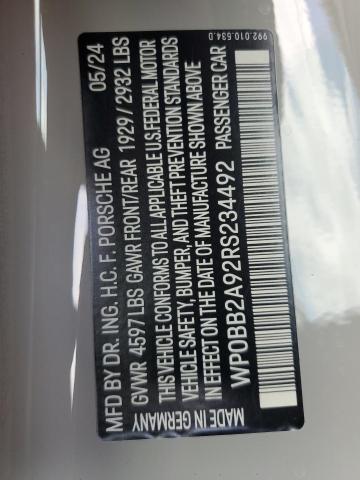 2024 PORSCHE 911 TARGA WP0BB2A92RS234492