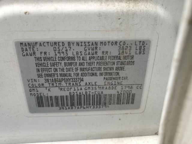 2017 NISSAN SENTRA S - 3N1AB7AP6HY333794
