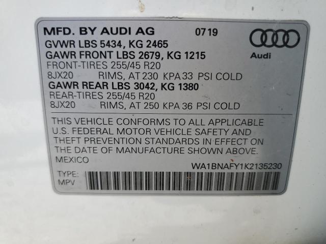 2019 AUDI Q5 PREMIUM - WA1BNAFY1K2135230