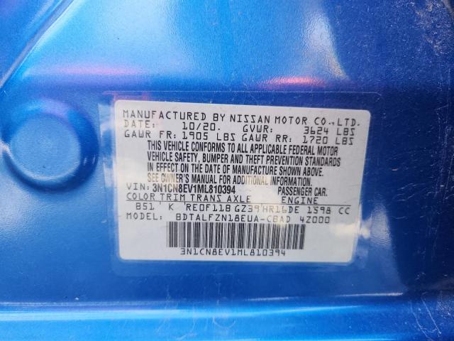 2021 NISSAN VERSA SV 3N1CN8EV1ML810394