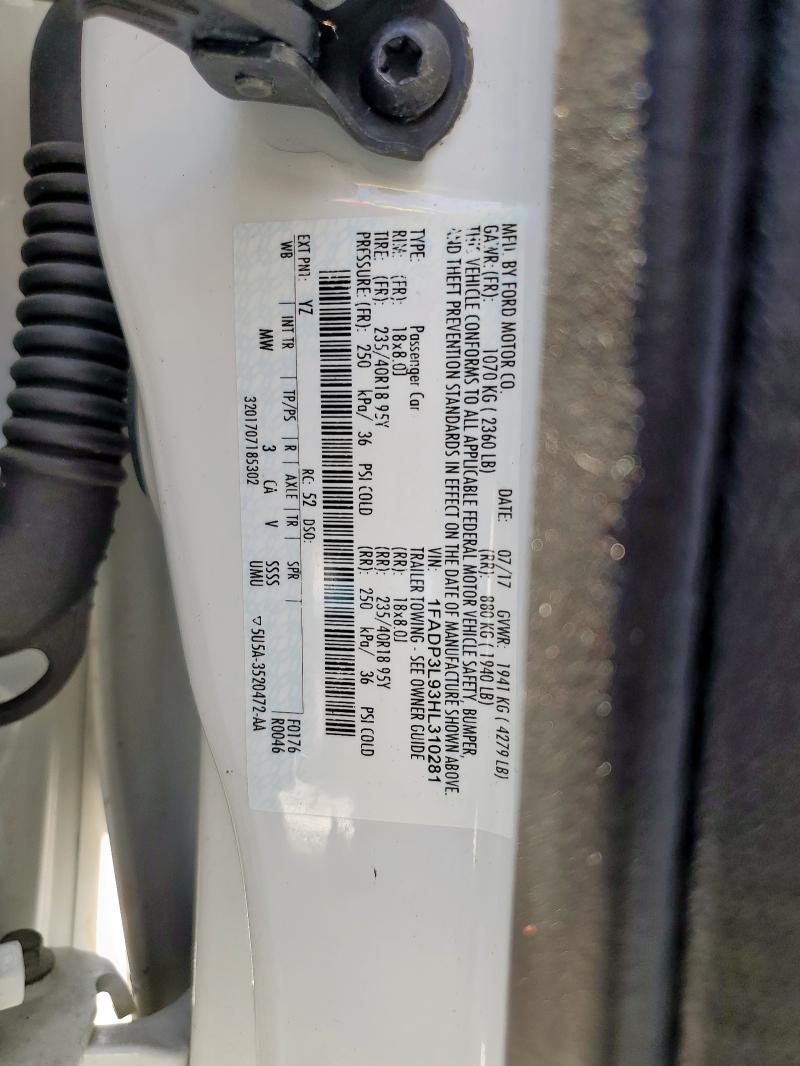 2017 FORD FOCUS ST 1FADP3L93HL310281