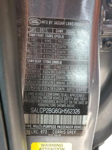 2016 LAND ROVER DISCOVERY SALCP2BG6GH562326