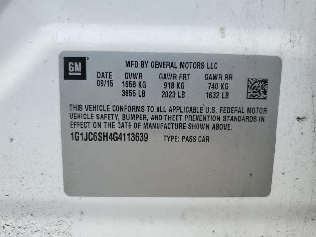 2016 CHEVROLET SONIC LT 1G1JC6SH4G4113639