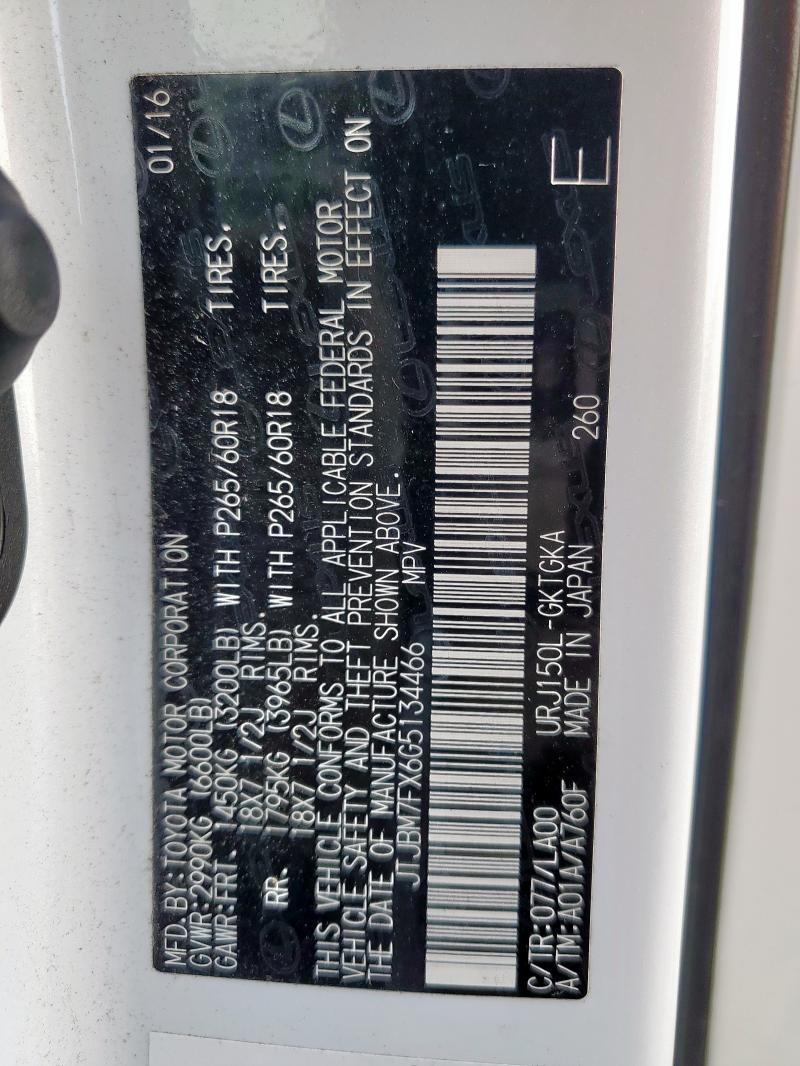 2016 LEXUS GX 460 JTJBM7FX6G5134466