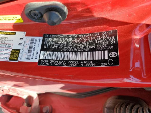 2015 TOYOTA PRIUS - JTDKN3DU4F0397651