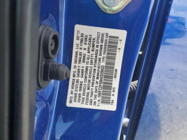 2017 HONDA CIVIC LX 19XFC2F59HE028933